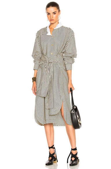 Loewe Striped Shirt Dress in Black & White | FWRD