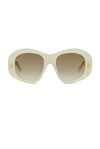 Loewe Anagram Sunglasses in Ivory & Gradient Brown