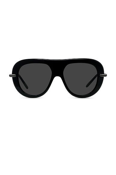 Loewe Shield Sunglasses in Shiny Black & Smoke