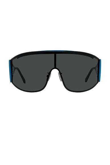 Loewe Signature Sunglasses in Shiny Black, Blue, & Smoke