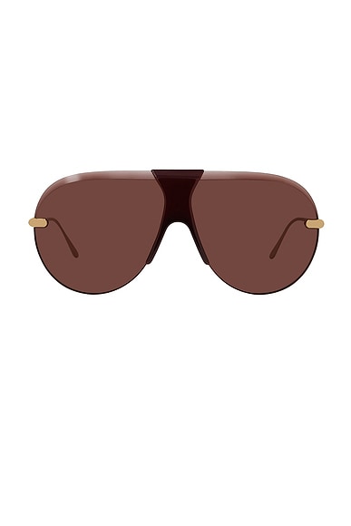 Loewe Slim Sunglasses in Shiny Endura Gold & Bordeaux