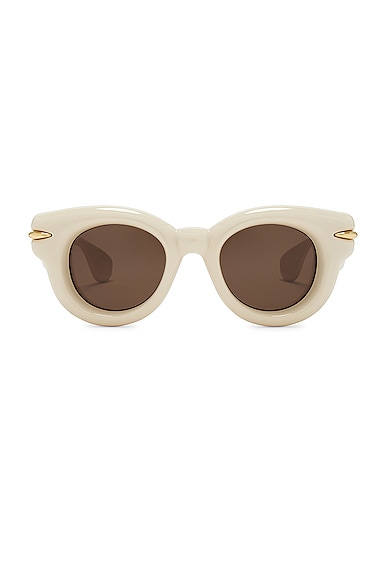Loewe Inflated Sunglasses in Ivory & Brown