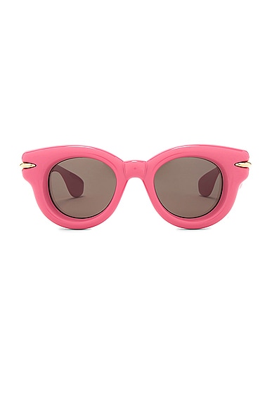 Loewe Inflated Sunglasses in Shiny Pink & Brown