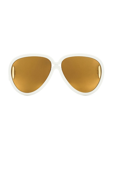 Loewe Paula's Ibiza Sunglasses in Ivory & Brown Mirror