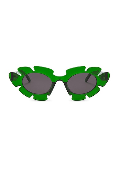 Loewe Round Sunglasses in Dark Green & Smoke