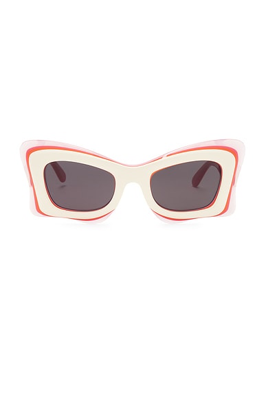 Loewe Square Sunglasses in Beige & Smoke