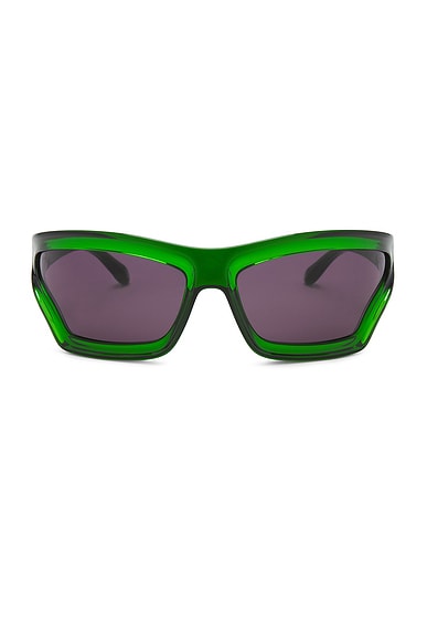 Loewe Paula's Ibiza Sunglasses in Dark Green & Smoke