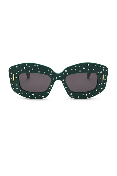 Loewe Anagram Starry Night Sunglasses in Shiny Dark Green & Smoke