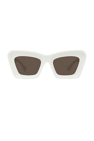 Loewe Anagram Sunglasses in Ivory & Brown