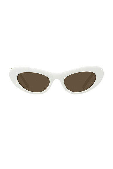 Loewe Slim Sunglasses in Ivory & Brown