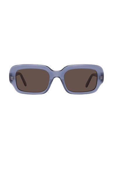 Loewe Slim Sunglasses in Shiny Light Blue & Brown