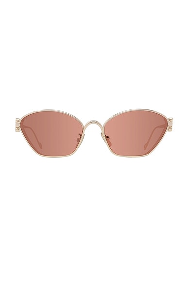 Loewe Metal Sunglasses in Shiny Endura Gold & Smoke | FWRD