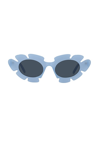 Loewe Flowers Sunglasses in Shiny Light Blue & Blue