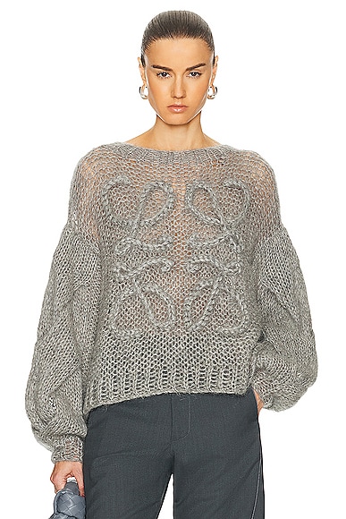 Loewe Anagram Sweater in Grey Melange