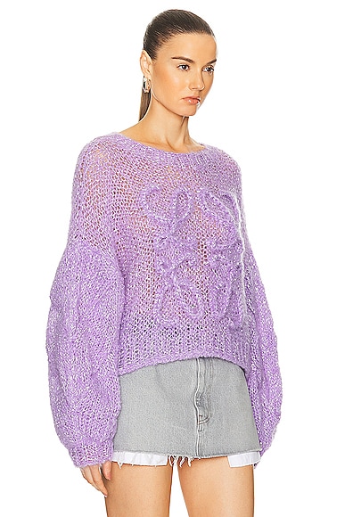 Shop Loewe Anagram Sweater In Lavender