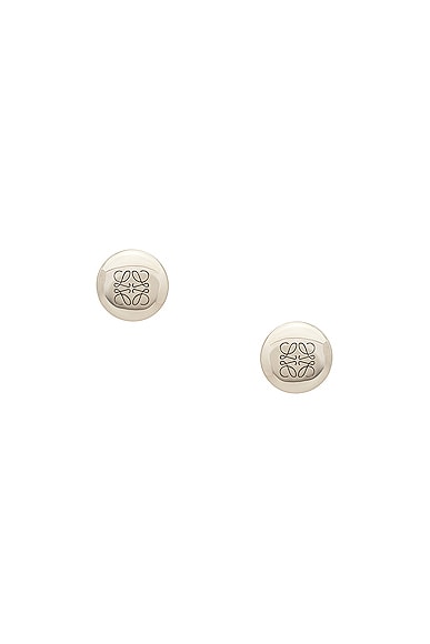 Loewe Anagram Pebble Stud Earrings In Silver