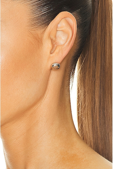 Shop Loewe Anagram Pebble Stud Earrings In Silver
