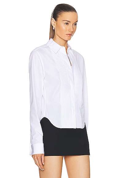 Shop Loewe Pleated Shirt In Optic White