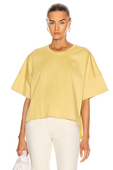 Loewe Short Oversize Anagram T-Shirt in Light Yellow | FWRD