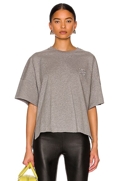 Loewe Short Oversize Anagram T-Shirt in Grey | FWRD