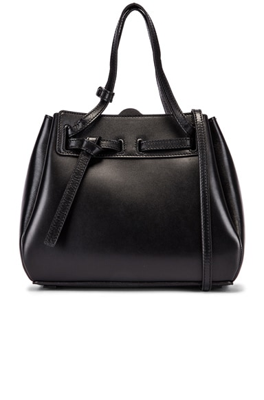 Click to view more detailed imagery on our partner's website Loewe Mini Lazo Leather Top Handle Bag In Black