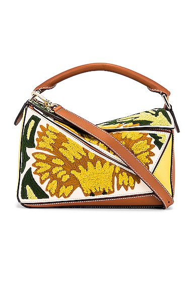 Loewe Puzzle Floral Small Bag in Yellow | FWRD