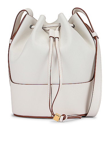 LOEWE Calfskin Nano Balloon Bucket Bag Soft White 1293762