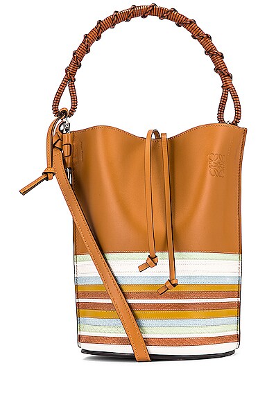 Loewe Gate Bucket Handle Marine Bag In Honey & Multicolor | ModeSens