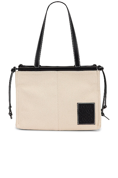 Loewe Cushion Tote Small Bag in Light Oat Black FWRD