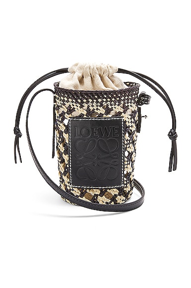 Loewe Paula's Ibiza Cylinder Pocket Bag in Natural & Navy