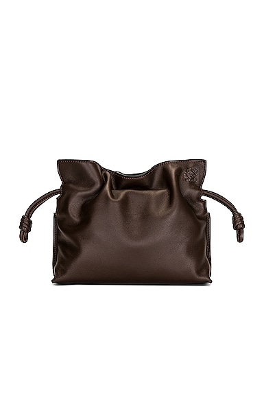 Loewe Flamenco Clutch Mini Bag in Chocolate | FWRD