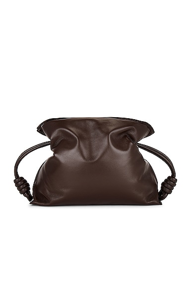 Loewe Flamenco Clutch Puffer Bag in Chocolate