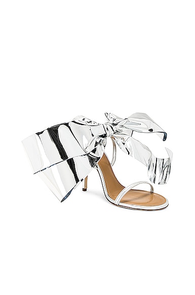 Loewe 100mm Metallic Bow Stiletto Sandals In Silver | ModeSens