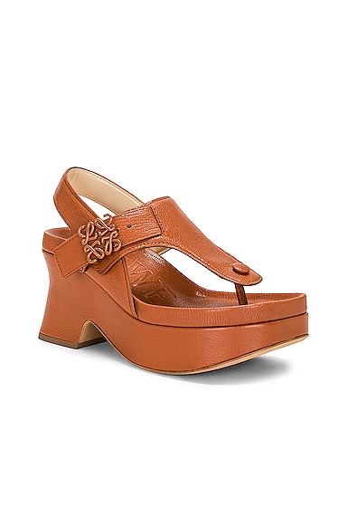 Shop Loewe Comfort 90 Flatform Sandal In Tan