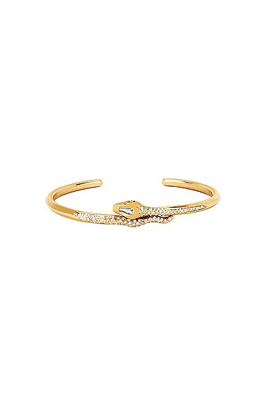 Kundalini Snake Cuff with Baguette Head and Pave Diamonds