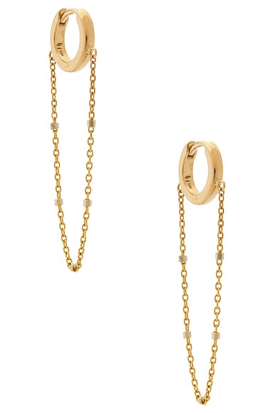Mini Goddess Twinkle Chain Hoop Earrings