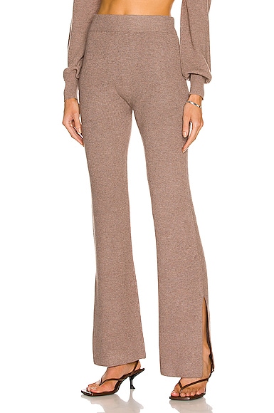 Le Ore Lodi Ribbed Knit Pant in Taupe