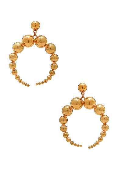 WASSON x LPA for FWRD Crescent Sphere Earrings in Gold Plated