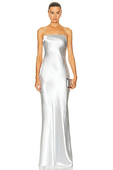 Shop Lpa Finelli Maxi Dress In Silver