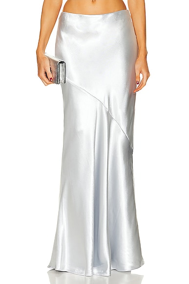 Shop Lpa Amalia Maxi Skirt In Silver