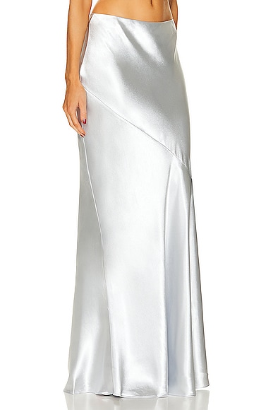 Shop Lpa Amalia Maxi Skirt In Silver
