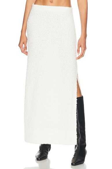 LPA Evan Maxi Knit Skirt in Winter White