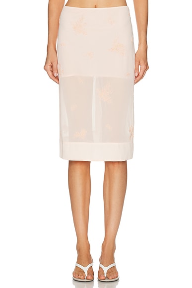 LPA Marisel Midi Skirt in Light Pink