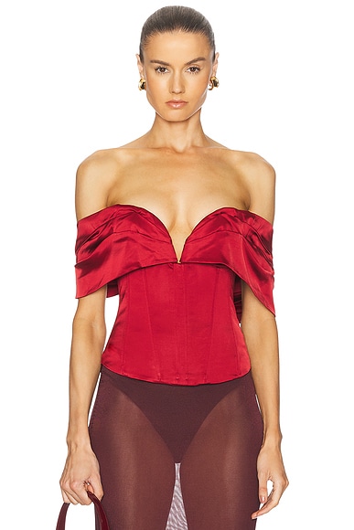 LPA Ilaria Corset Top in Red