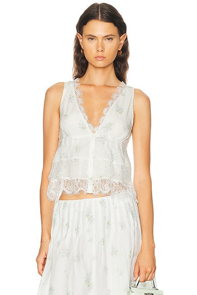 LPA Everly Top in Blue Floral