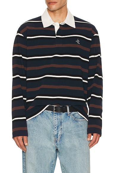 Le Pere Long Sleeve Rugger in Soulier Stripe
