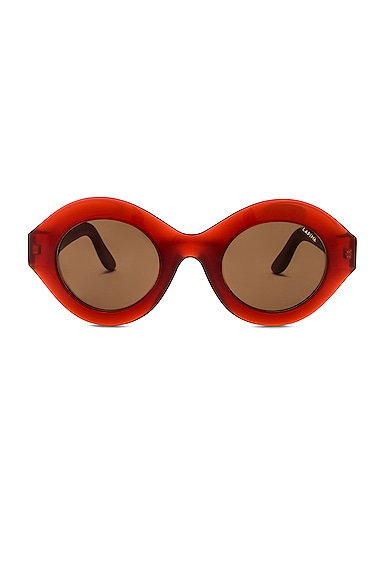 LAPIMA Cora Round Sunglasses in Red