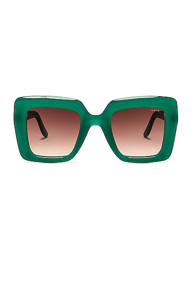 LAPIMA Teresa Square Sunglasses in Green