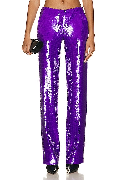 LaQuan Smith Relaxed Fit Trouser in Grape