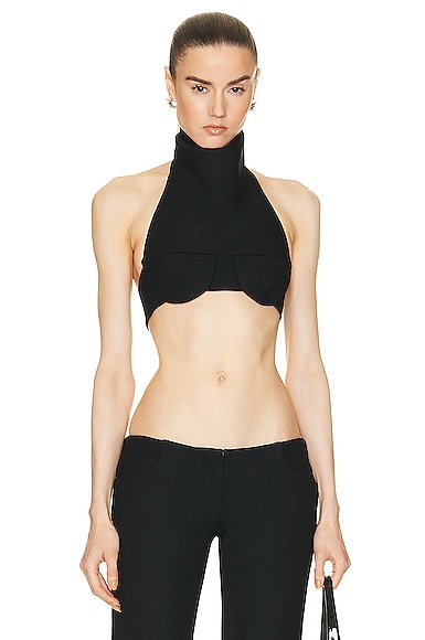 Underwire Turtleneck Crop Top
